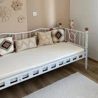 Lars Metal Divan Karyola Beyaz - Minimalist Tek Kişilik Yatak