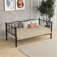 Lars Siyah Metal Divan Karyola 90x200 | Modern ve Şık Tek Kişilik Yatak