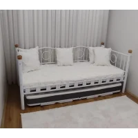 Lars Metal Yavrulu Divan Karyola - Modern Daybed (90x200 cm)