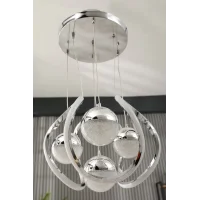 Dune 3 Renkli LED Avize 3+1 - Modern Taçlı Tavan Aydınlatma