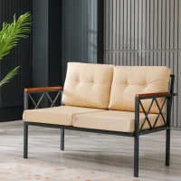 Venit Balkon Koltuk Takımı Bej - Metal Çerçeveli Bahçe Mobilyası