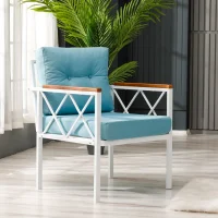 Venit Balkon Koltuk Takımı Turkuaz - Metal Çerçeveli Bahçe Mobilyası