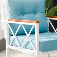 Venit Balkon Koltuk Takımı Turkuaz - Metal Çerçeveli Bahçe Mobilyası