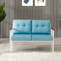 Venit Balkon Koltuk Takımı Turkuaz - Metal Çerçeveli Bahçe Mobilyası