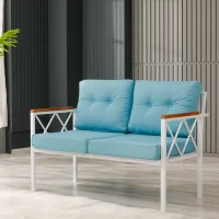 Venit Balkon Koltuk Takımı Turkuaz - Metal Çerçeveli Bahçe Mobilyası