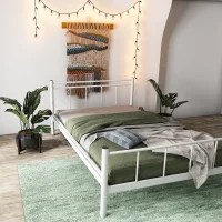 Limni Home; Tulbar Tek Kişilik Ferforje Metal Karyola, Beyaz