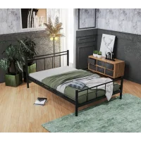 Limni Home; Tulbar Tek Kişilik Ferforje Metal Karyola, Siyah