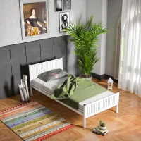 Limni Home; Bistro Tek Kişilik Ferforje Metal Karyola, Sunta Lam Başlık, Beyaz