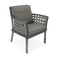 Luna 2’li Rattan Balkon Takımı Gri Sehpalı - Bahçe ve Teras Mobilyası