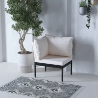 Mini Multilounge Krem Tekli Modül – Bahçe ve Balkon Koltuğu