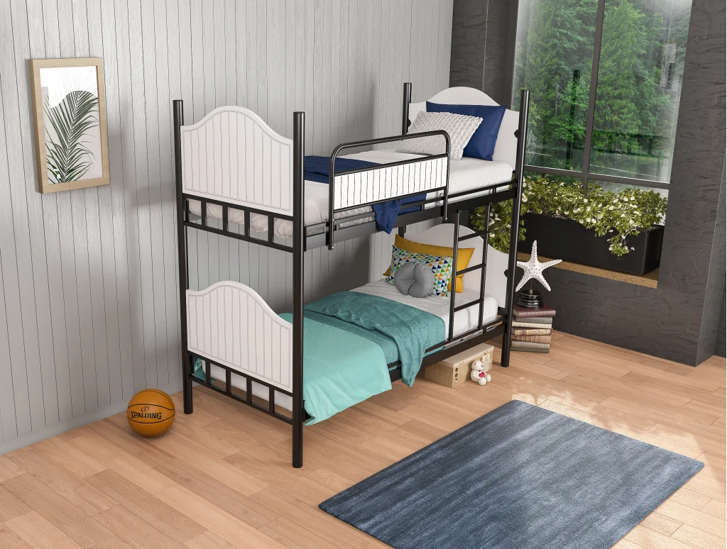 Pirimis Ahşap Başlıklı Metal Ranza – Genç Odası, 90×190 cm