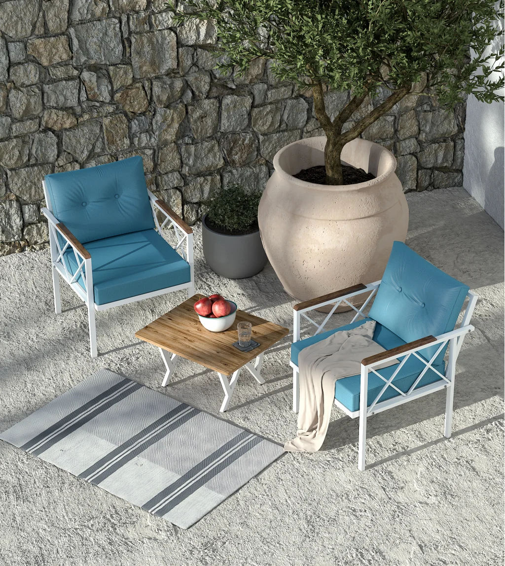 Venit 2’li Koltuk Ve Sehpa Takımı – Bahçe & Balkon Takımı