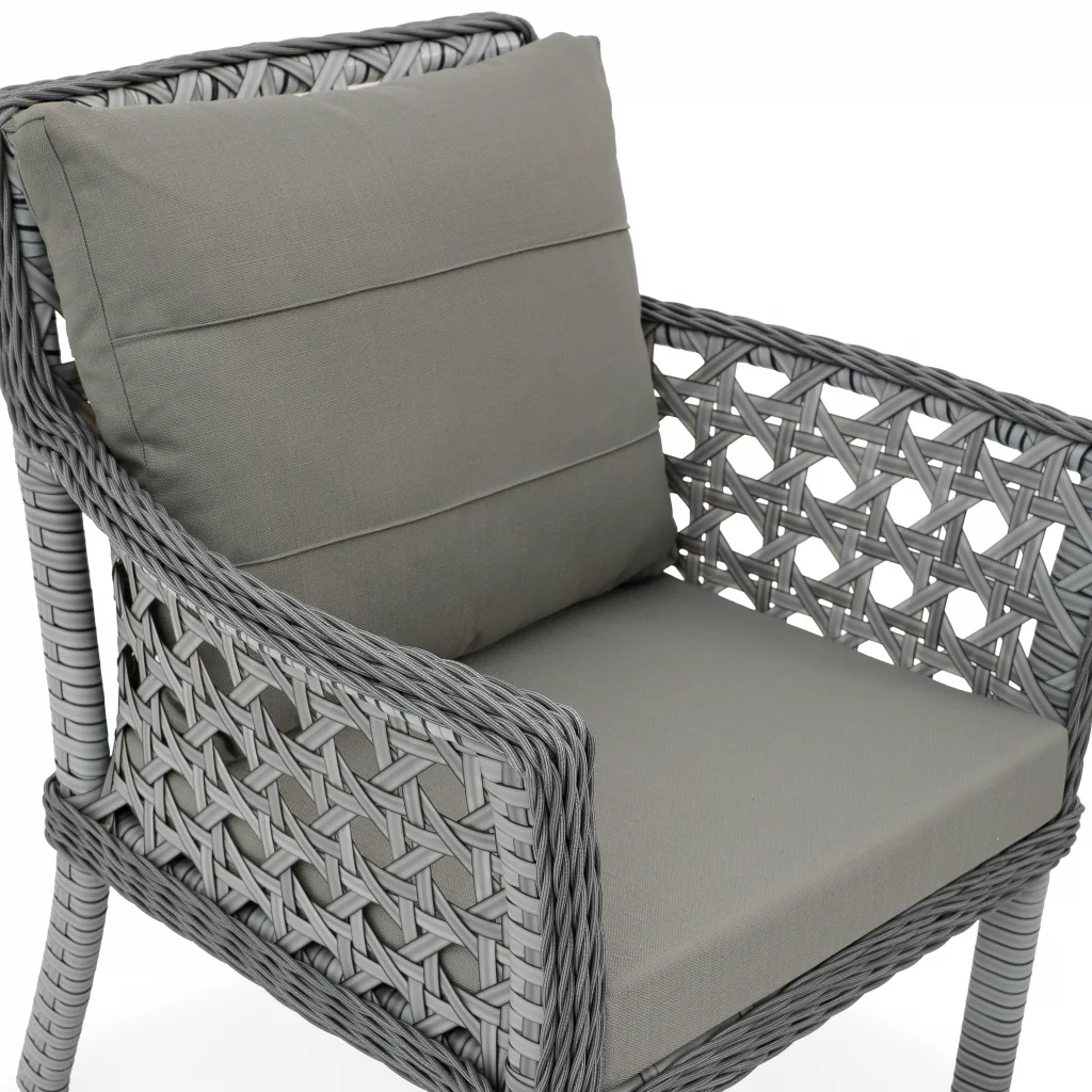 Luna 2’li Rattan Balkon Takımı Gri Sehpalı - Bahçe ve Teras Mobilyası