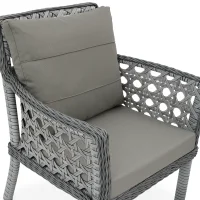 Luna 2’li Rattan Balkon Takımı Gri Sehpalı - Bahçe ve Teras Mobilyası