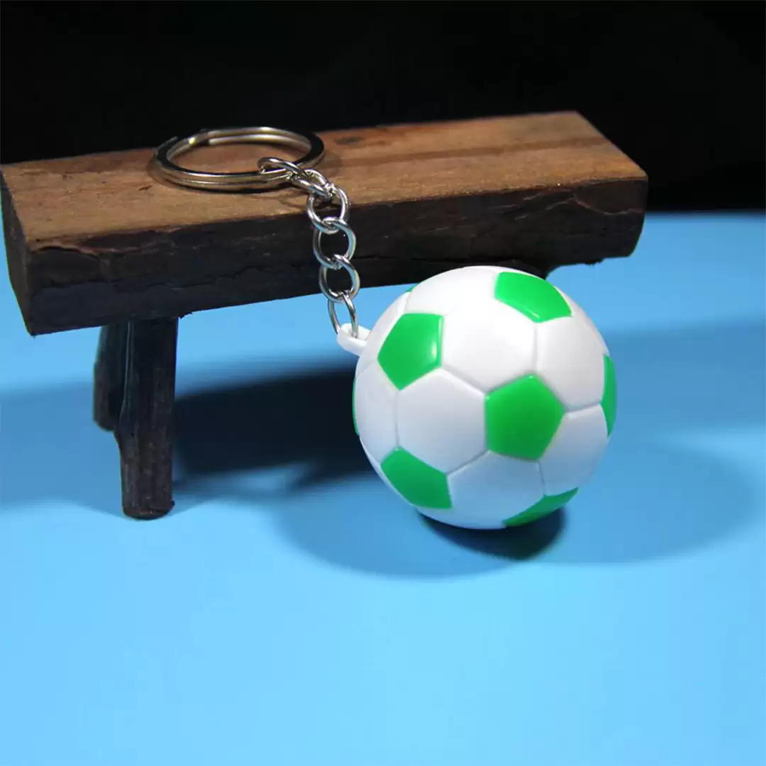 Green  - White Ball Keychain