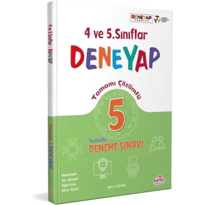 Editör Yayınevi 4. ve 5. Sınıf Deneyap Tamamı Çözümlü 5 Deneme Sınavı