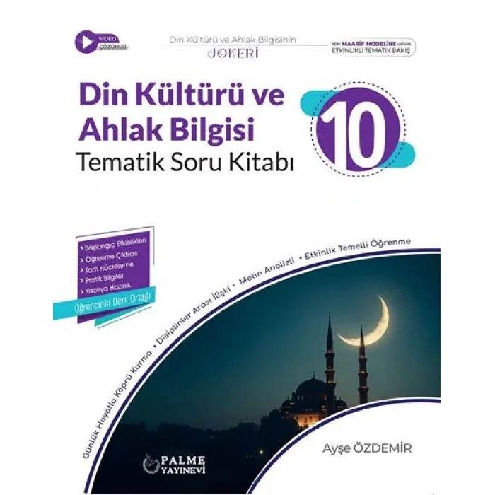 10. Sınıf Din Kültürü ve Ahlak Bilgisi Tematik Soru Kitabı Palme Yayınları