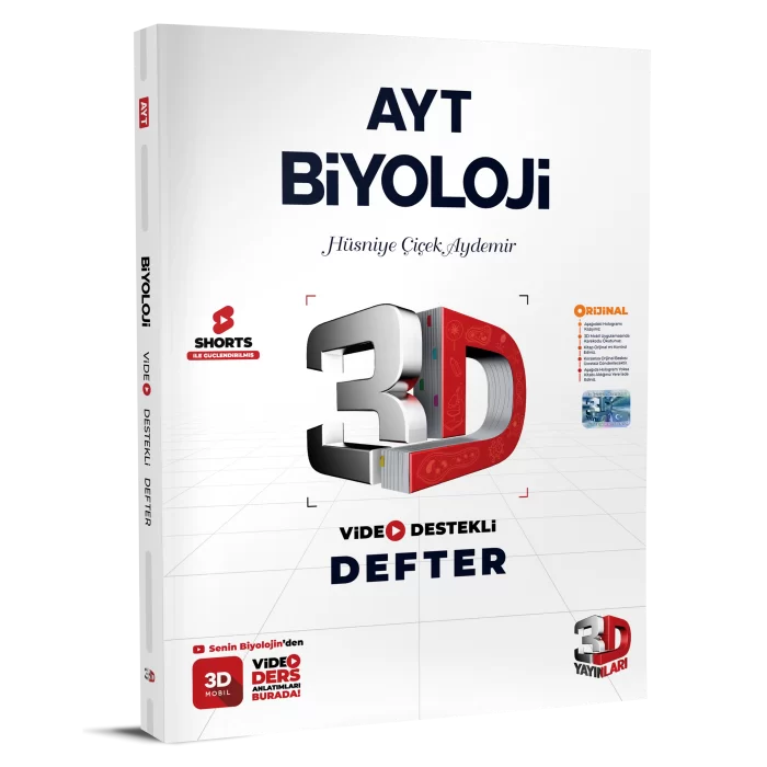 3d Ayt Biyoloji Defter Video Destekli