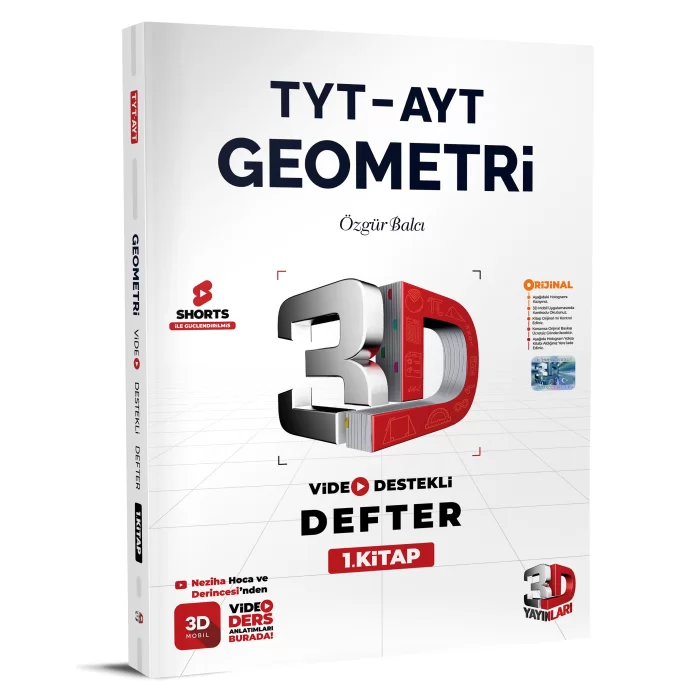 3D Yayınları TYT - AYT Geometri Video Destekli Defter 1. Kitap