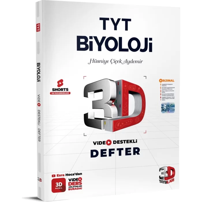 3D Yayınları Tyt Biyoloji Video Destekli Defter