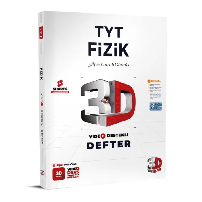 3D Yayınları TYT Fizik Video Destekli Defter 3D Yayınları