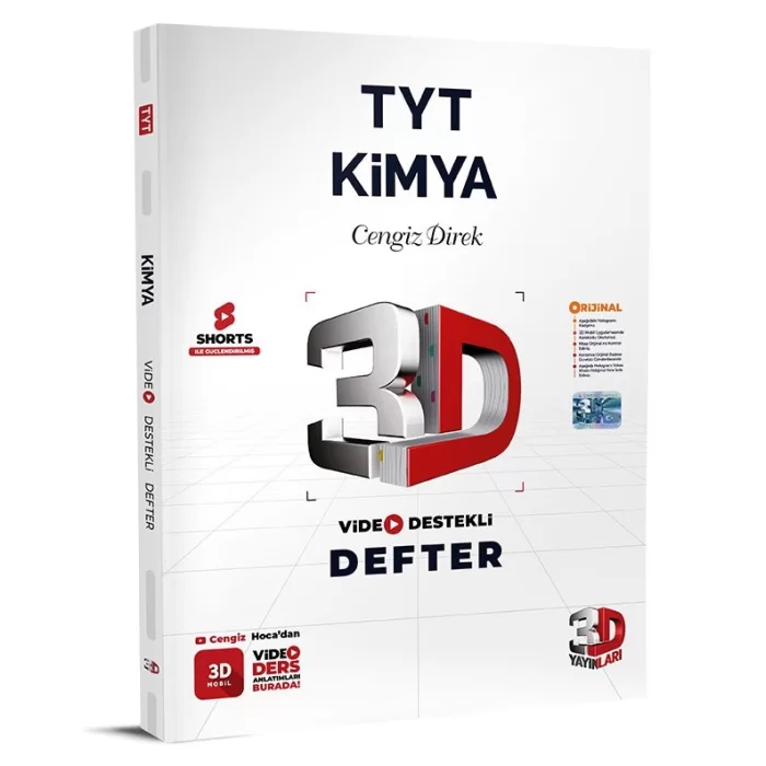 3D Yayınları TYT Kimya Video Destekli Defter