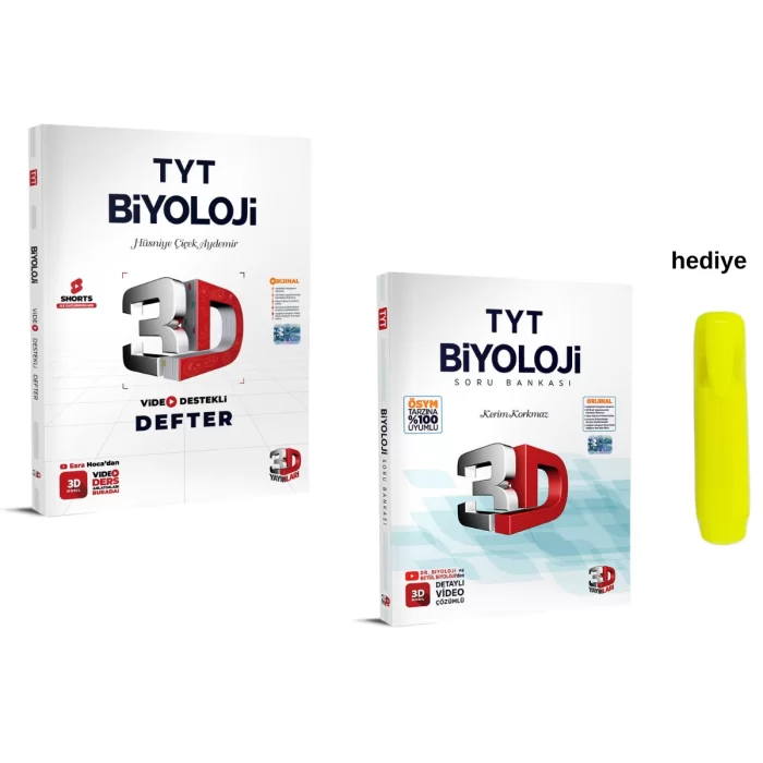 3D Yayınları Tyt Video Destekli Biyoloji Defter ve Soru Bankası Seti