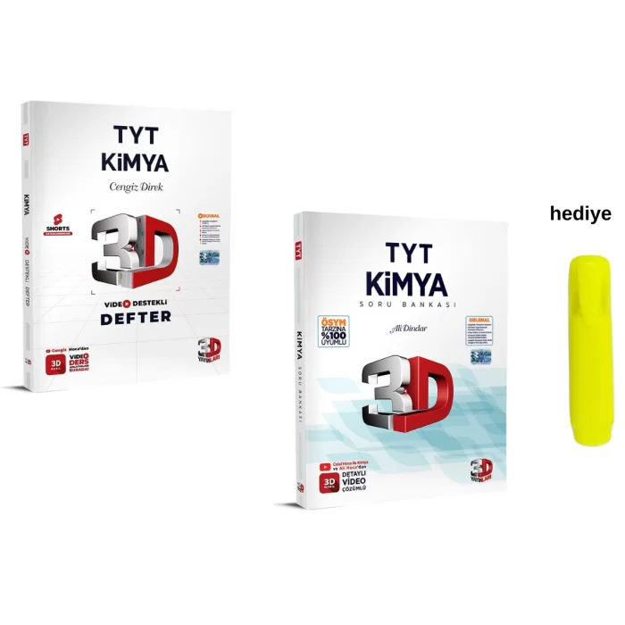 3D Yayınları Tyt Video Destekli Kimya Defter ve Soru Bankası Seti