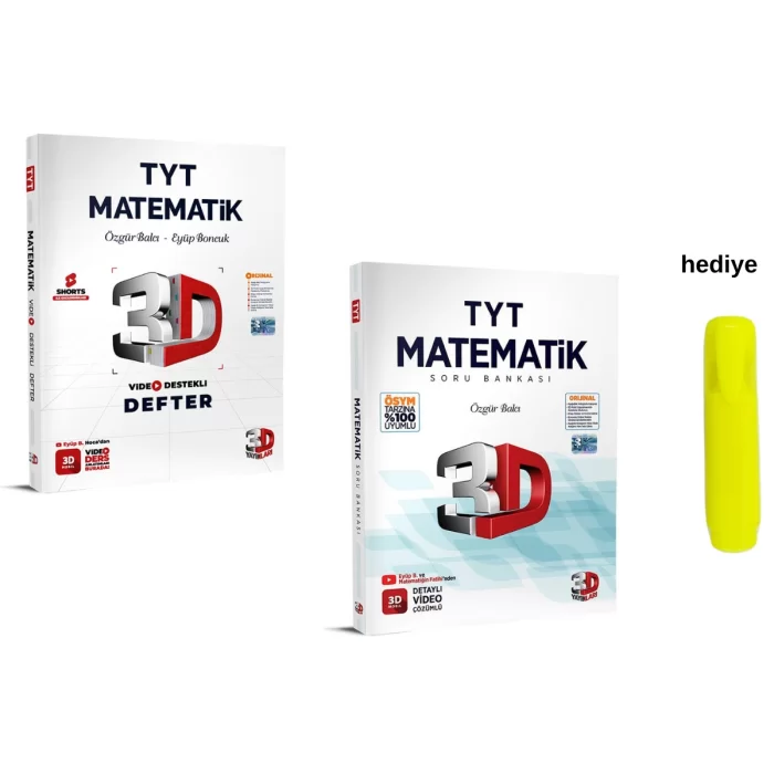 3D Yayınları Tyt Video Destekli Matematik Defter ve Soru Bankası Seti