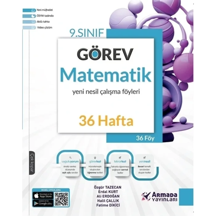 9. Sınıf Matematik Görev Yeni Nesil 36 Hafta Çalışma Föyleri Armada Yayınları