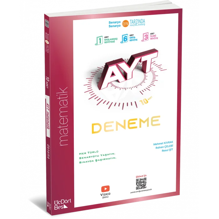 ÜçDörtBeş Yayınları AYT 8li Matematik Deneme Yeni 2026