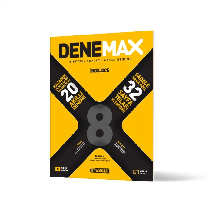 Hız Yayınları Denemax 8. Sınıf İngilizce 20’li Akıllı Deneme Yeni