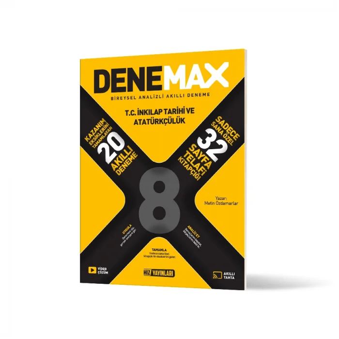 Hız Yayınları Denemax 8. Sınıf İnkılap Tarihi 20’li Akıllı Deneme Yeni