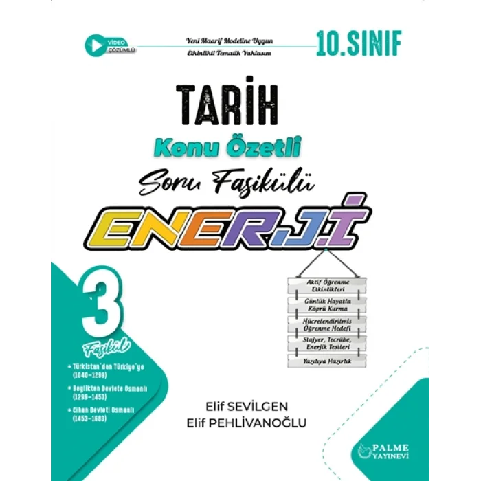 Palme 10.Sınıf Enerji Tarih Konu Özetli Soru Fasikülleri (3 Fasikül)