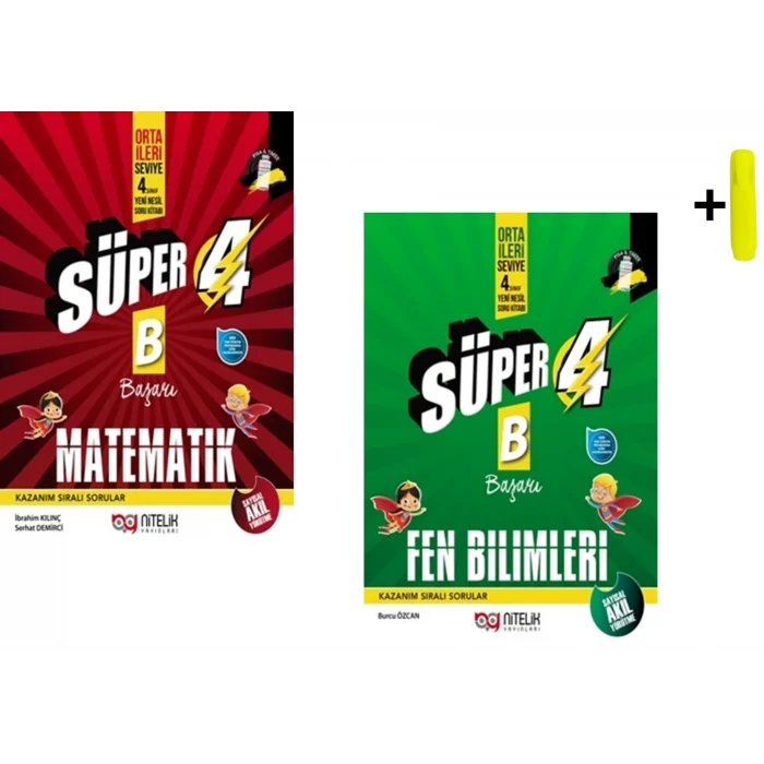 Nitelik 4.Sınıf Yeni Nesil Süper Matematik Ve Fen Bilimleri (B) Soru Kitabı Yeni