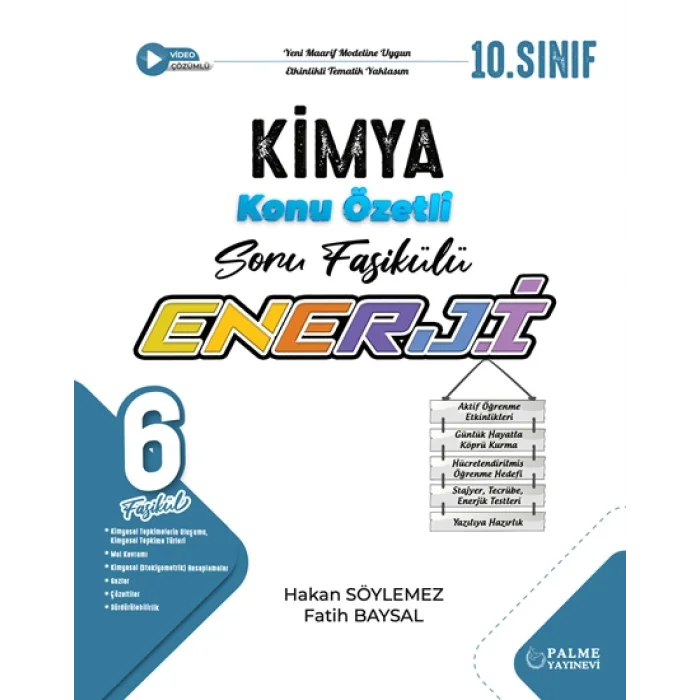Palme 10.Sınıf Enerji Kimya Konu Özetli Soru Fasikülleri (6 Fasikül) Yeni