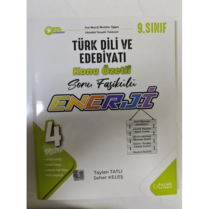 Palme 9.Sınıf Enerji Türk Dili Ve Edebiyatı Konu Özetli Soru Fasikülleri (4 Fasikül) Yeni