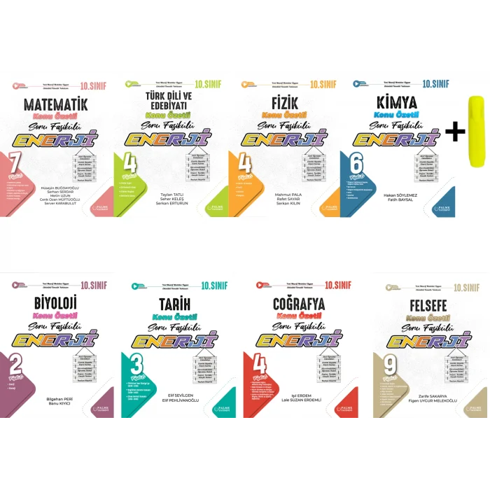 Palme 10.Sınıf Enerji Tüm Dersler Konu Özetli Soru Fasikülleri (8 Kitap) Yeni