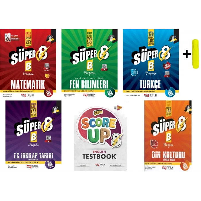 Nitelik Yayınları 8.Sınıf Süper Tüm Dersler Soru Bankası Seti 6 Kitap (MFTİİD)