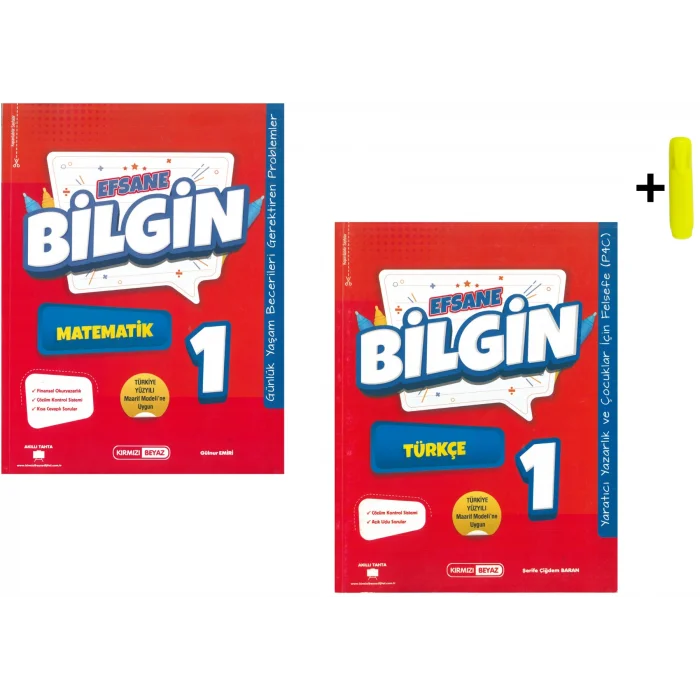 Kırmızı Beyaz Efsane Bilgin 1.Sınıf Matematik Türkçe Yeni