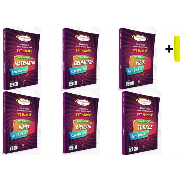 11.Sınıf TYT Hazırlık Sayısal Tüm Dersler Soru Bankası 6 Kitap Yeni Maarif Karekök Yayınları
