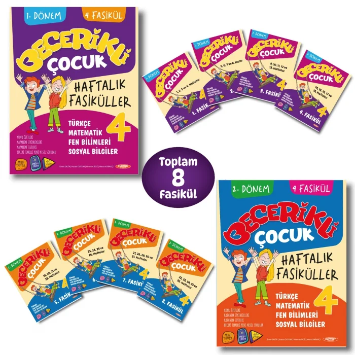 Fenomen Yayınları 4. Sınıf Becerikli Tüm Dersler Haftalık Fasiküller (8 Fasikül)