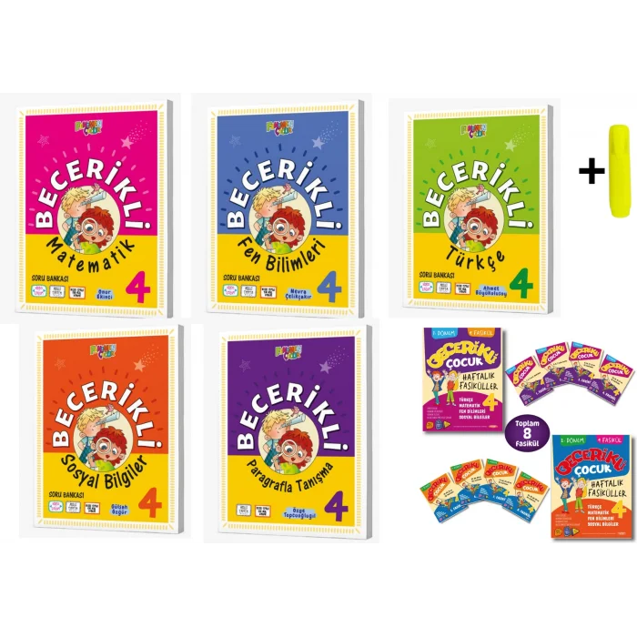 Fenomen Yayınları 4. Sınıf Becerikli Tam Set 5 Soru Bankası 8 Fasikül