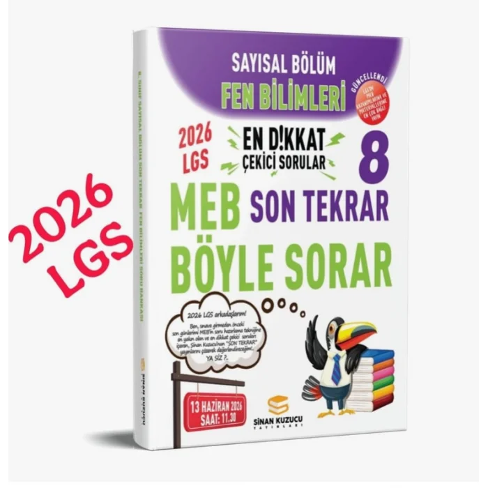 Sinan Kuzucu Yayınları 2026 Lgs Sayısal Bölüm Son Tekrar Fen Bilimleri Soru Bankası