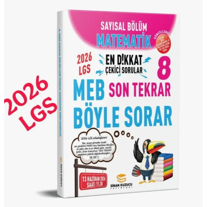 Sinan Kuzucu Yayınları 2026 Lgs Sayısal Bölüm Son Tekrar Matematik Soru Bankası