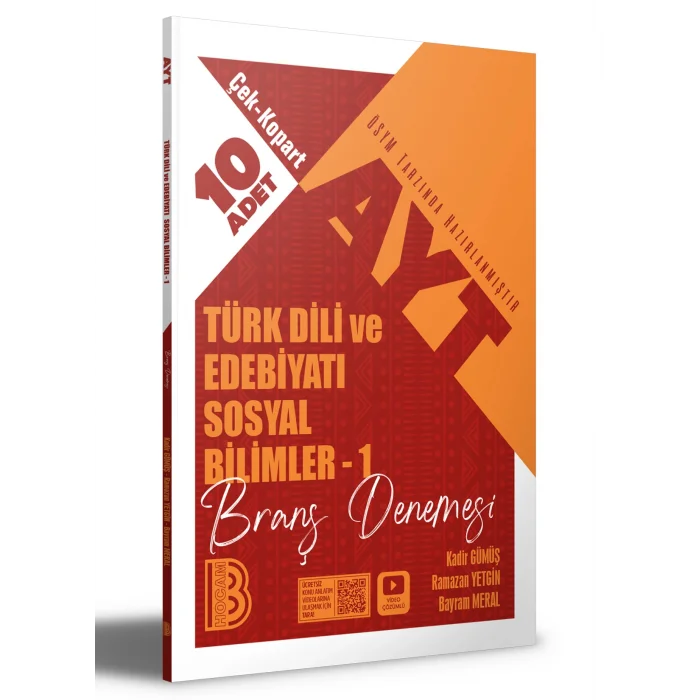 Benim Hocam AYT Türk Dili ve Edebiyatı Sosyal Bilimler - 1 Çek Kopar 10lu Branş Denemesi