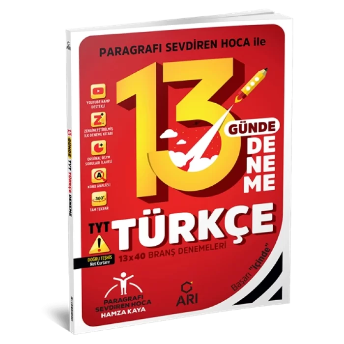 Arı Yayıncılık Tyt Türkçe 13 Günde 13X40 Branş Denemeleri Arı Yayıncılık