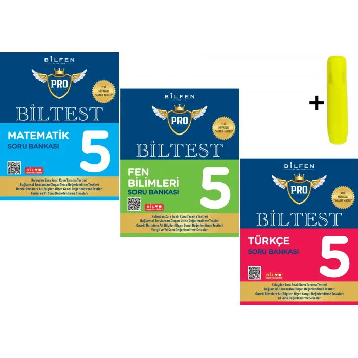 Bilfen 5. Sınıf Biltest Matematik Fen Türkçe Soru Bankası Seti