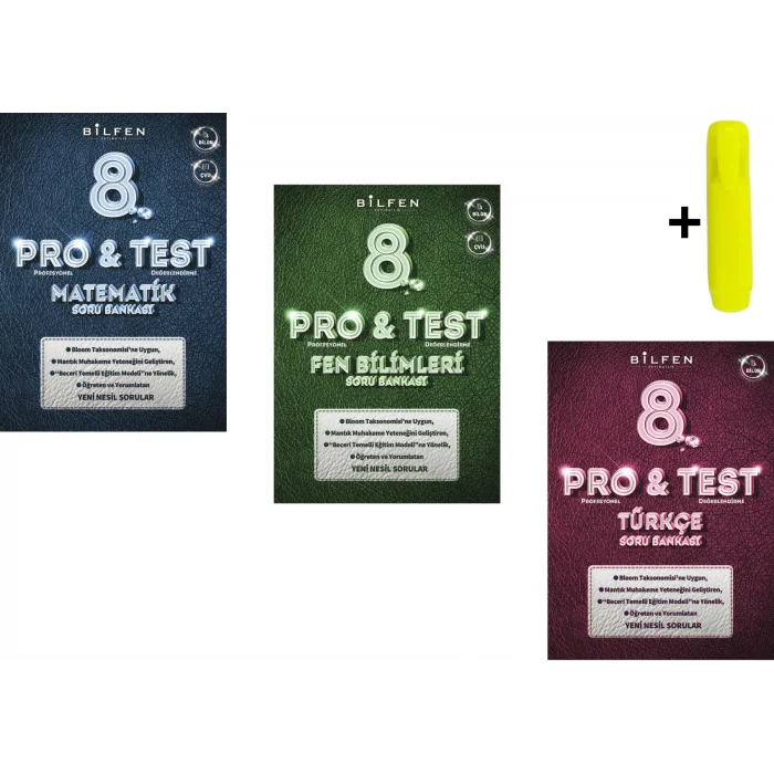Bilfen 8. Sınıf Protest Matematik Fen Türkçe Soru Bankası Seti