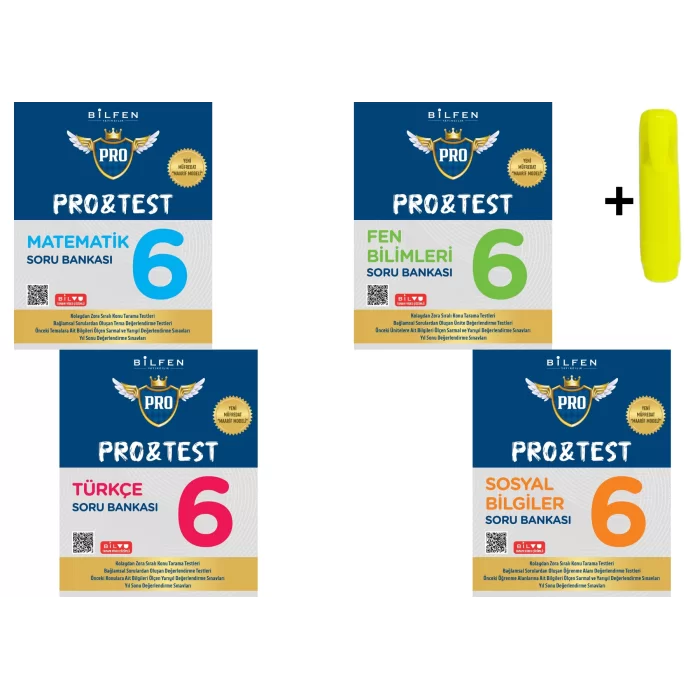 Bilfen Yayıncılık 6.Sınıf Pro&Test Matematik Fen Türkçe Sosyal Soru Bankası Yeni